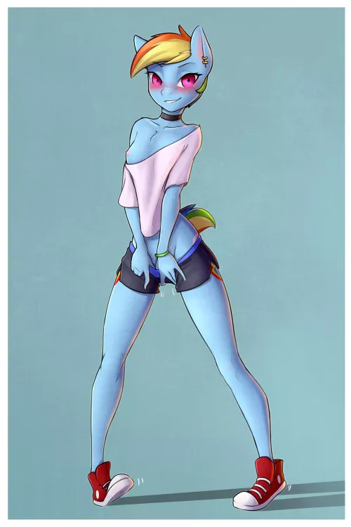 Hot flat chested Rainbow Dash [CaptainPudgeMuffin]