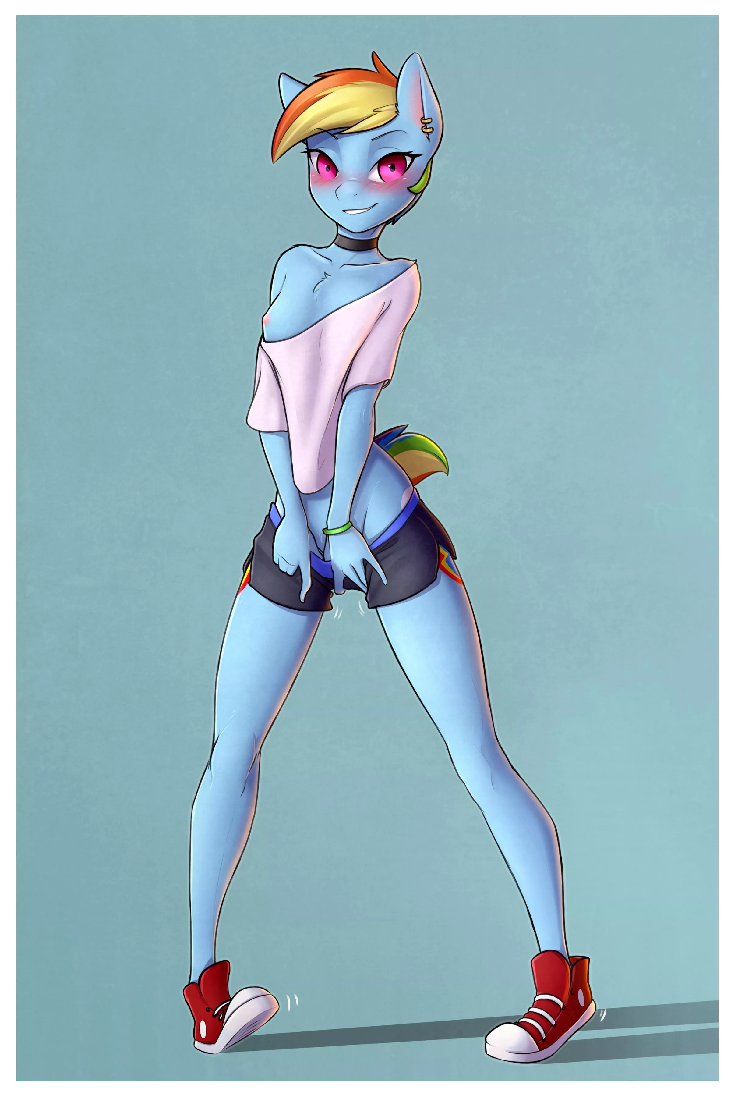 Hot flat chested Rainbow Dash [CaptainPudgeMuffin]