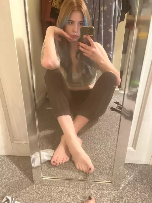 Innocently waiting to give someone a foot job. Who wants one? OC