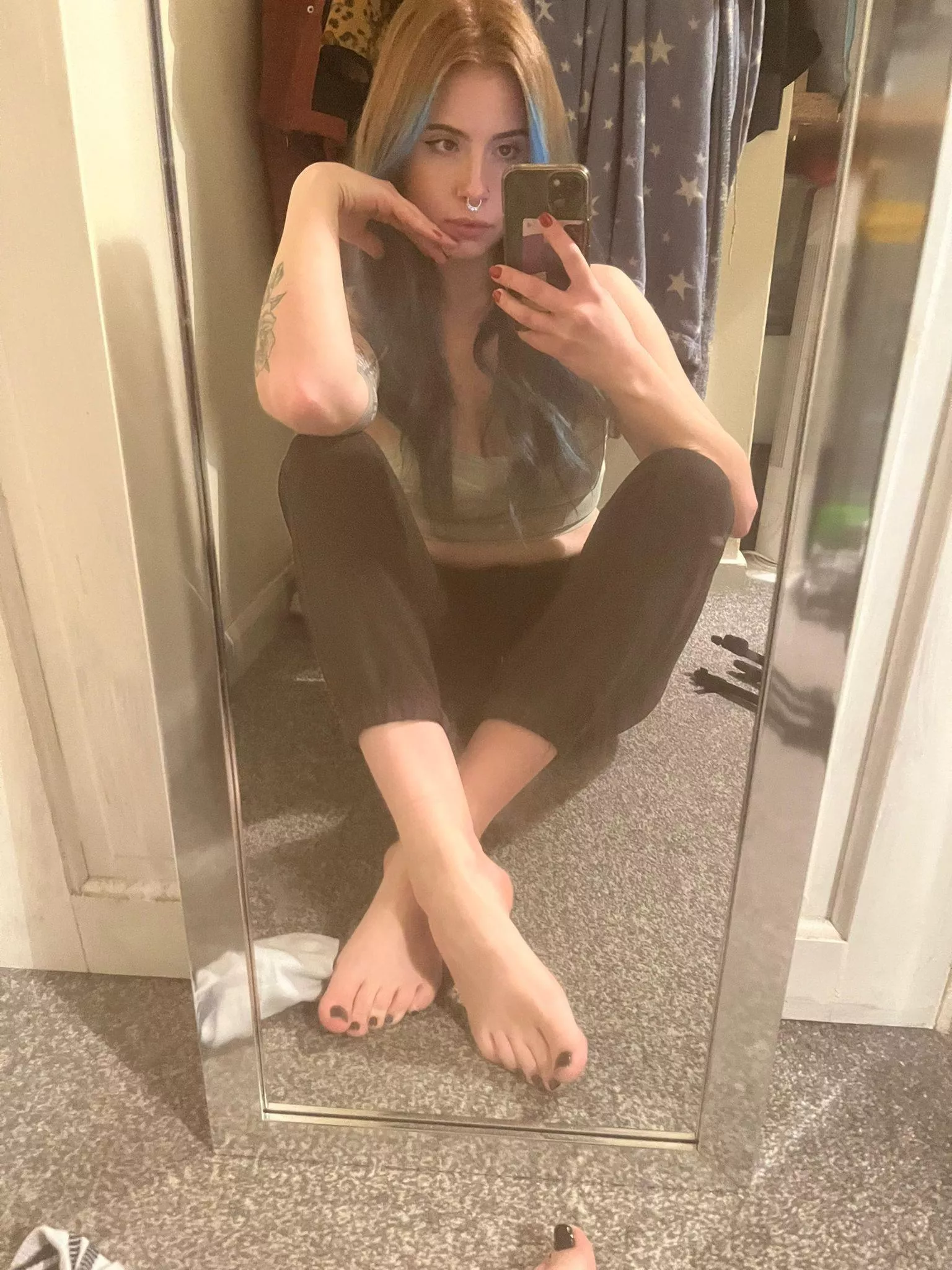 Innocently waiting to give someone a foot job. Who wants one? OC