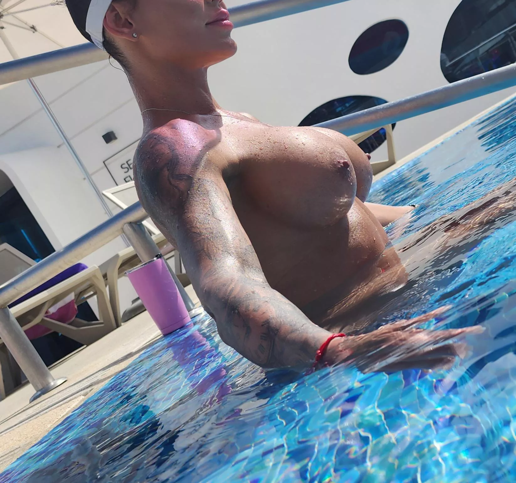 Keeping the DDs out at the pool party in Mexico