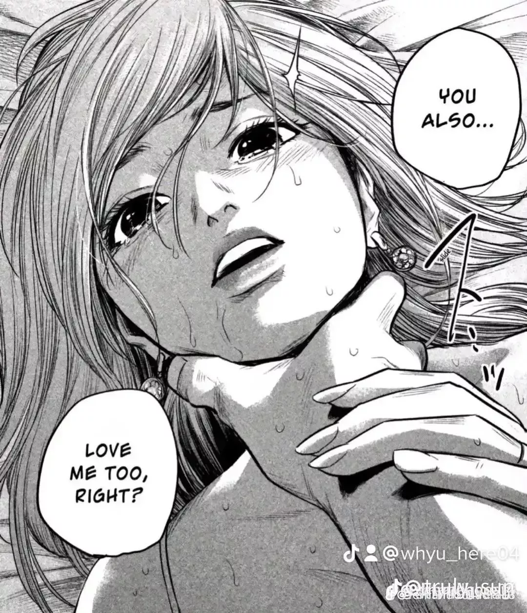 LF Mono Source: choking, sweat, “you also love me too, right?”, audio sfx, tears