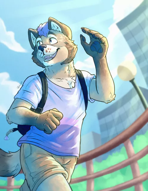 ‘‘Oh hey, that’s him! Man, I’m so happy to see him again!’‘ // Art by me