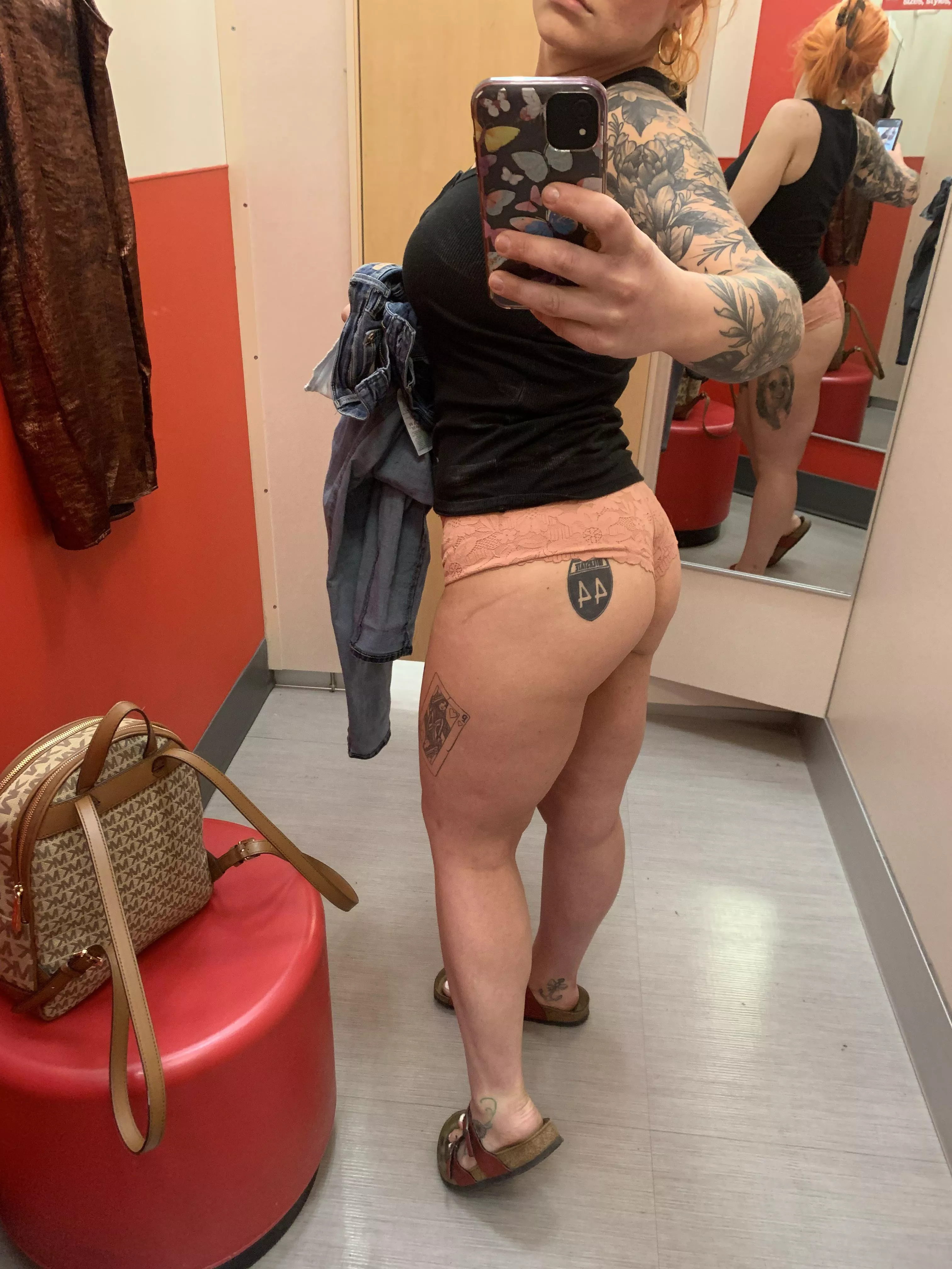 Trying on some clothes at Target and I thought my ass looked [f]antastic