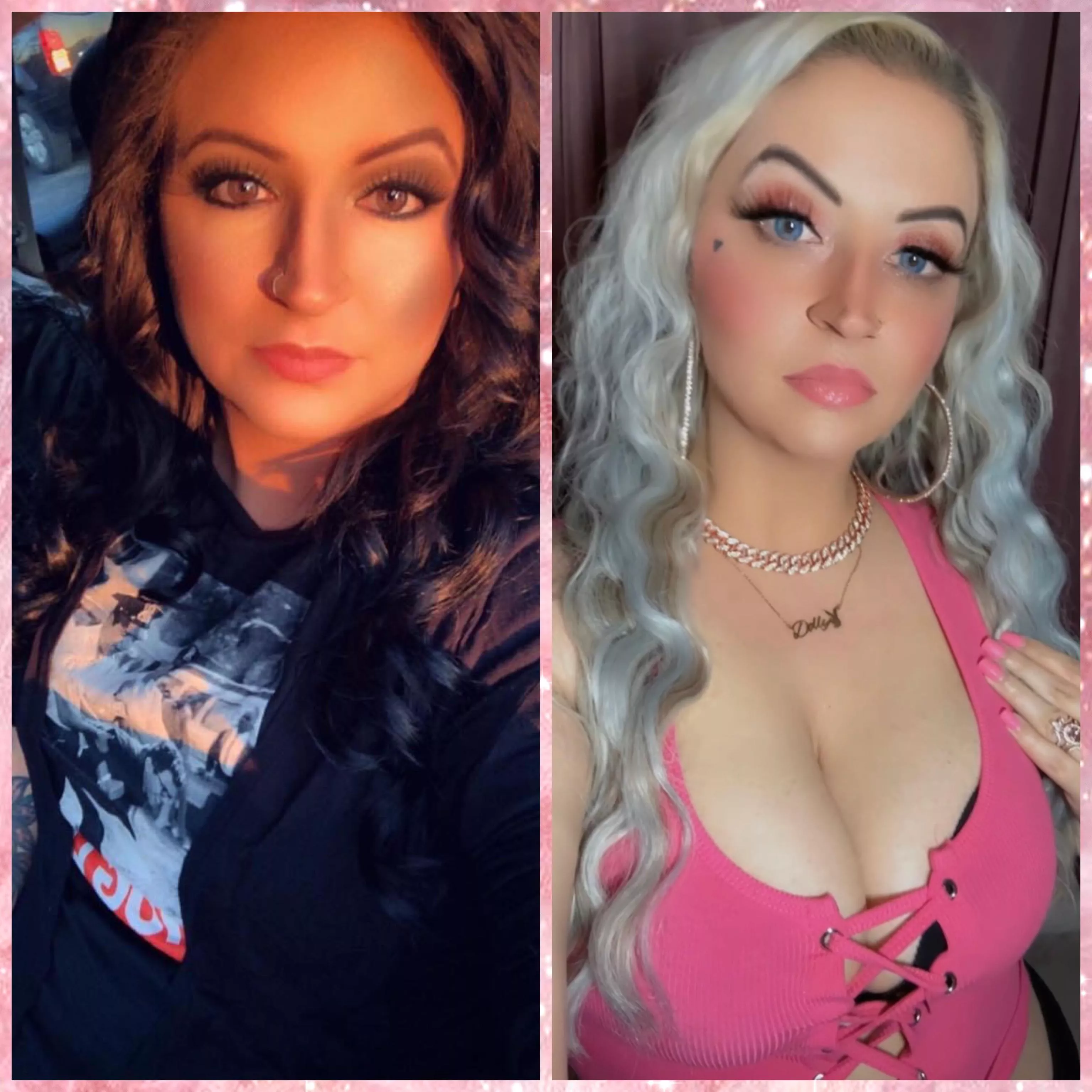 2019-2023 … just a bit of hair color, some contacts and 75lbs of weight loss paired with sluttier clothes 😏💕 No plastic surgery or injectables … YET 🥹