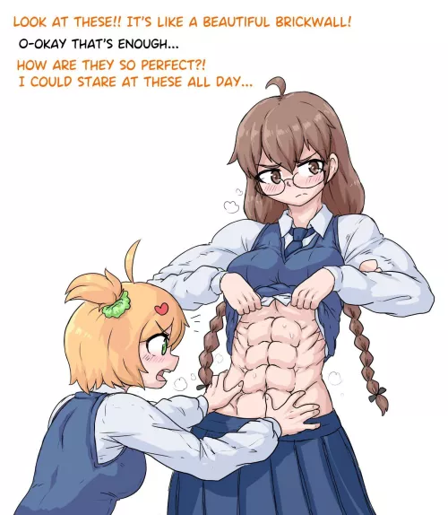 Admiring the class president's abs (@Sheepepp)