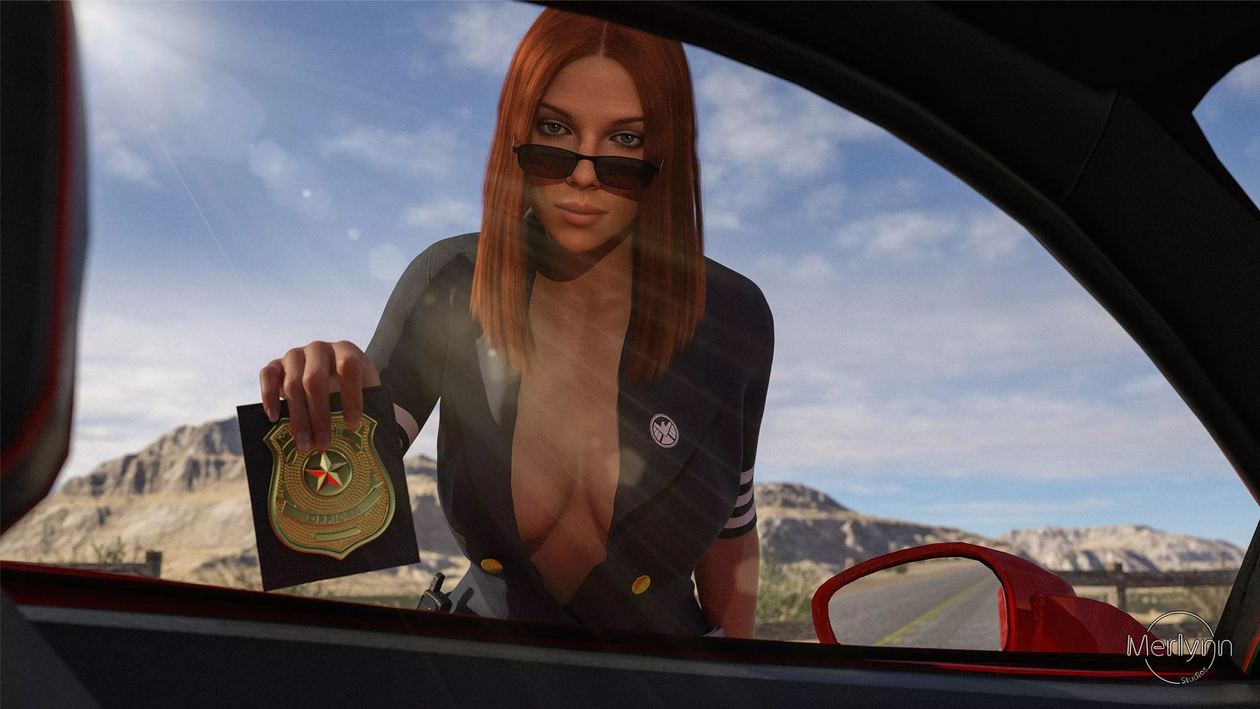 Cop Black Widow - License and Registration (MerlynnStudios) [Marvel]