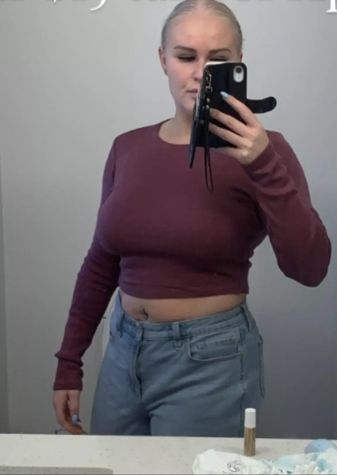 Even burgundy can’t hide those.