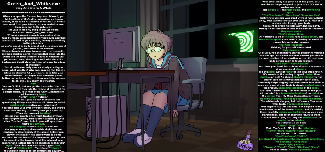 Green_And_White.Exe [Hypnosis] [Masturbation] [Mind Control] [POV Sub] (Art: Sleepymaid) (Story: NekoAlchemy)