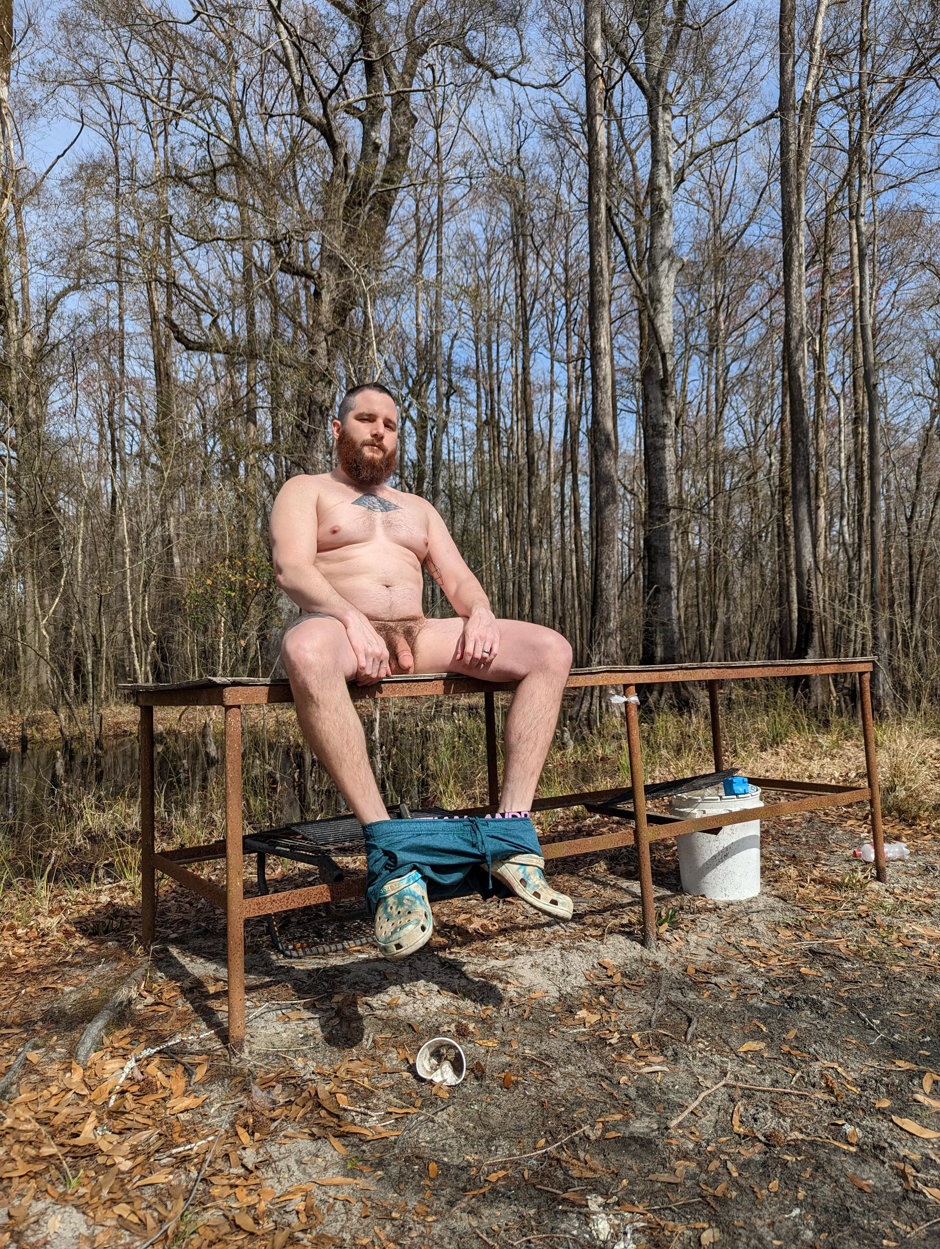 hangin out in the woods