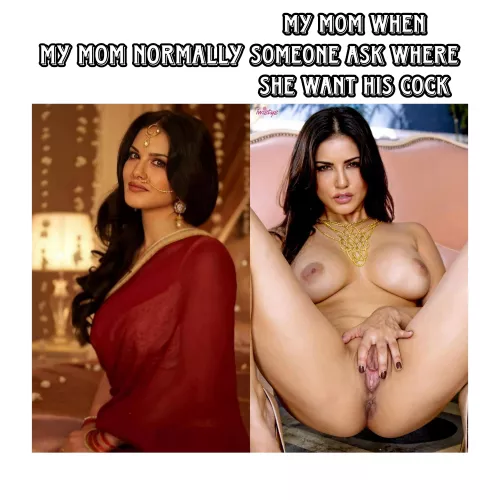 It goes deep inside my mom's pussy