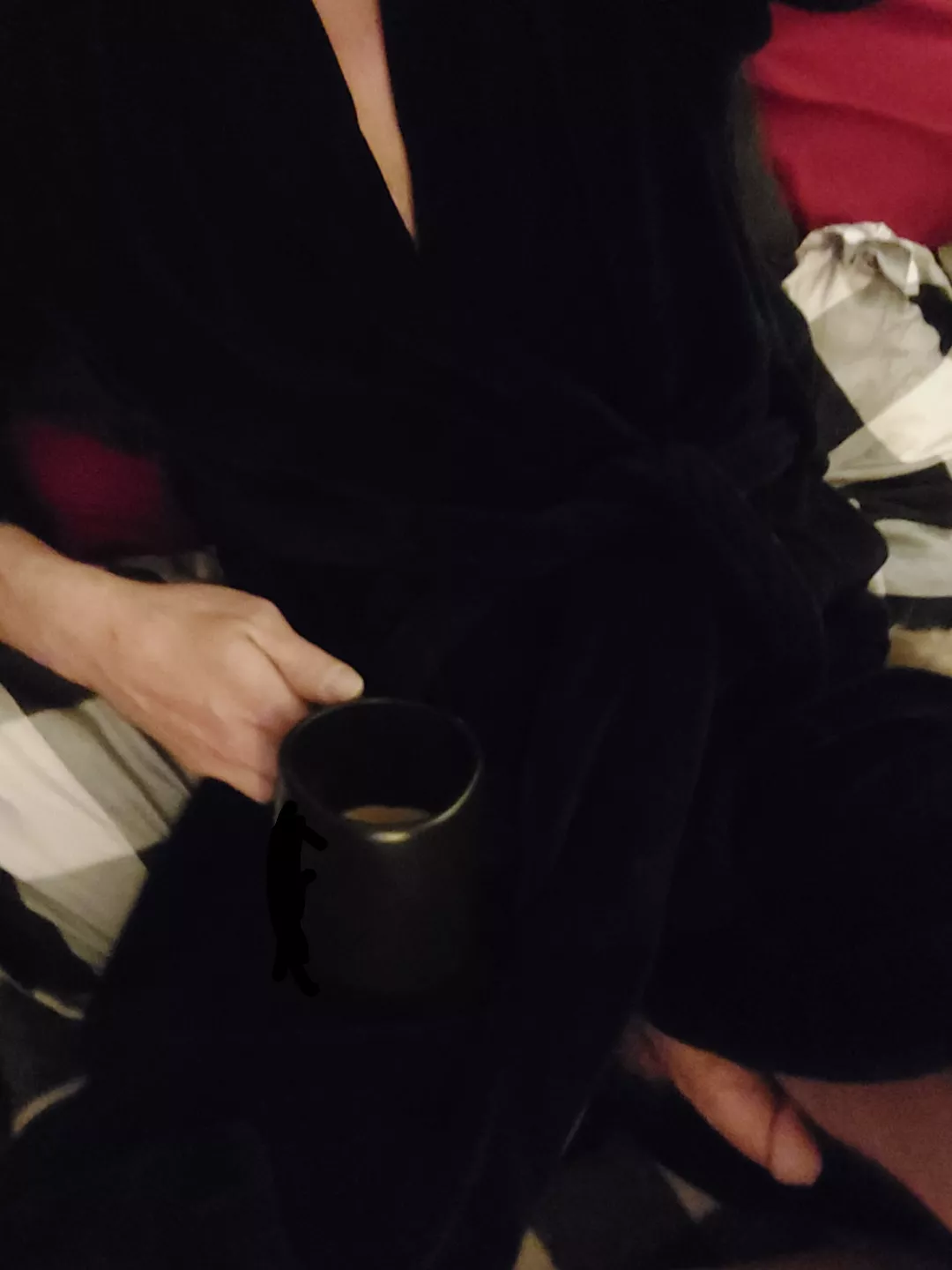 Open robe semi softie and a coffee