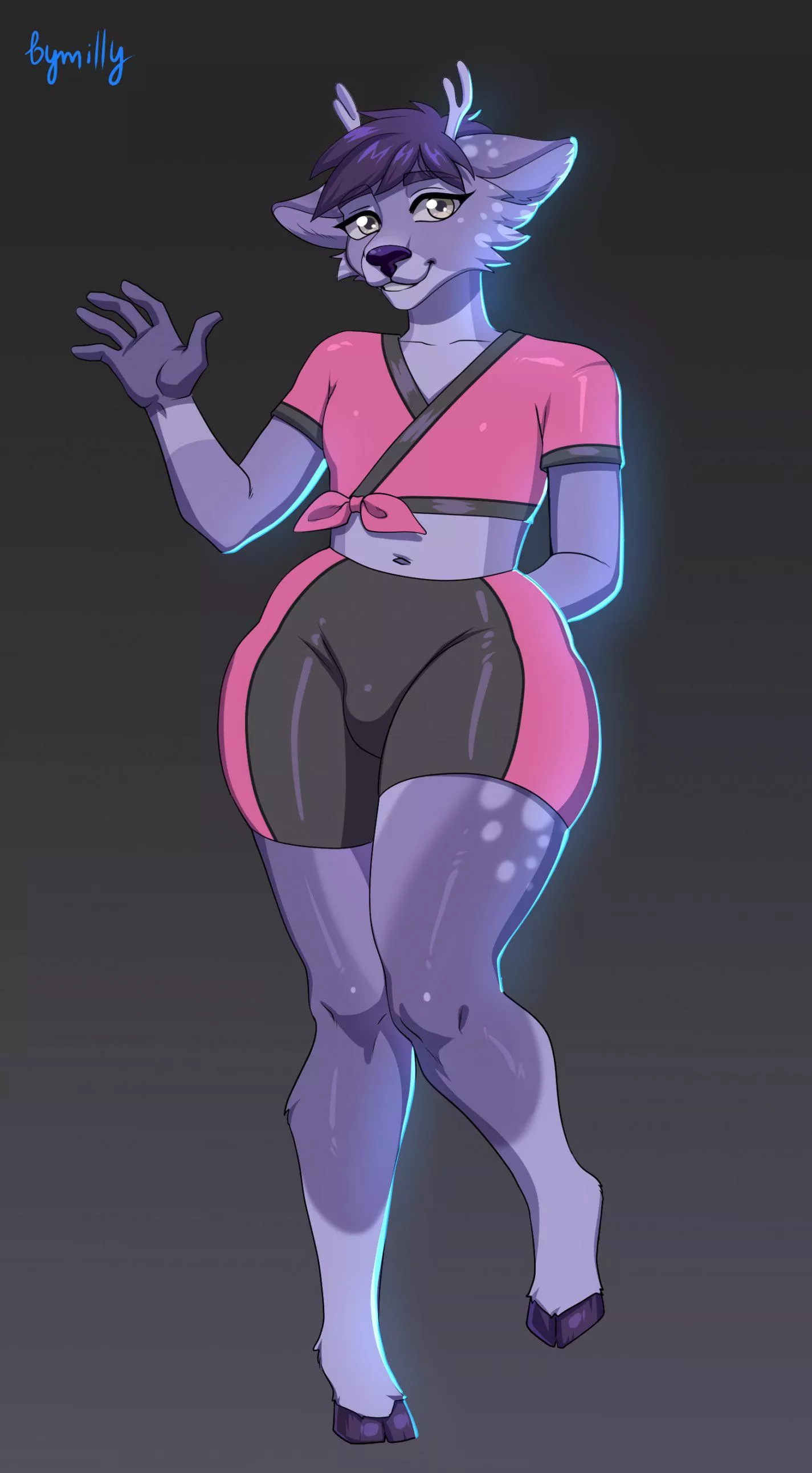 Pimn waving hello (art by Millymay)