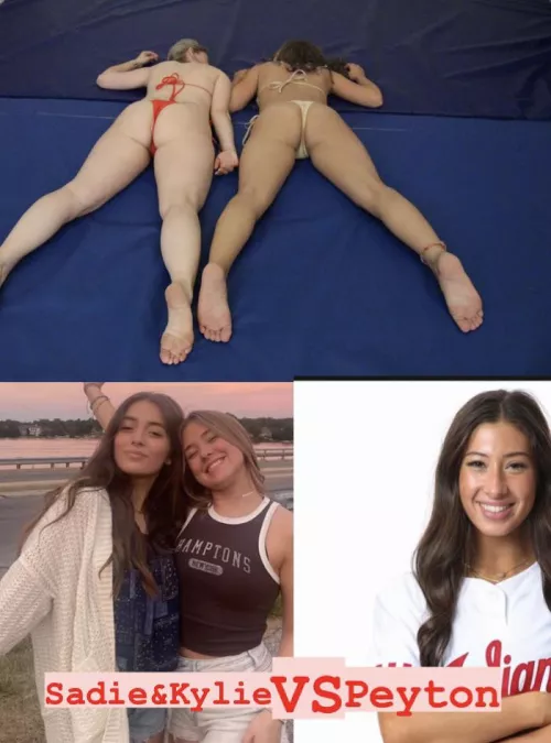 Sadie and Kylie come into the match cocky and get knocked out right away by Peyton. Peyton adds a few ass slaps to Sadie's butt and than Kylie's as she leaves the ring.