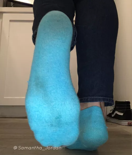 Some blue socks for a gloomy day.