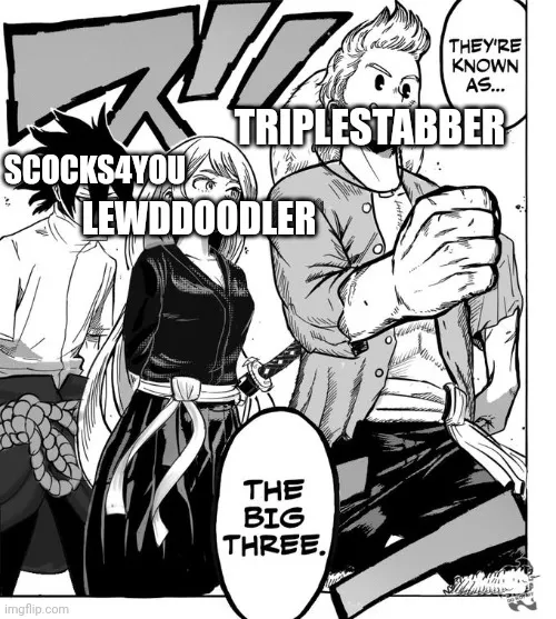 The big three posters of DDLC hentai