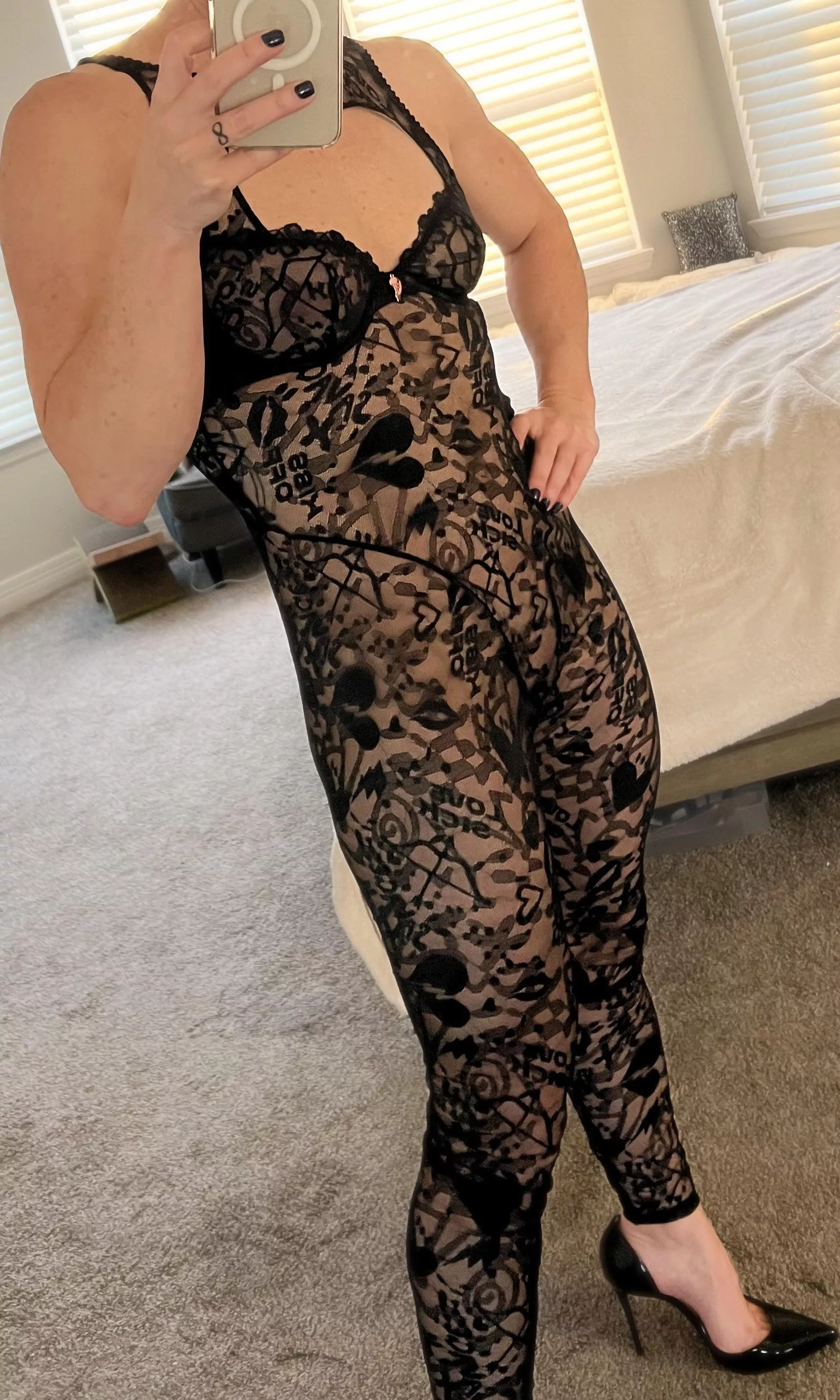 What if I told you this bodysuit was crotchless? Leave it on or take it off?