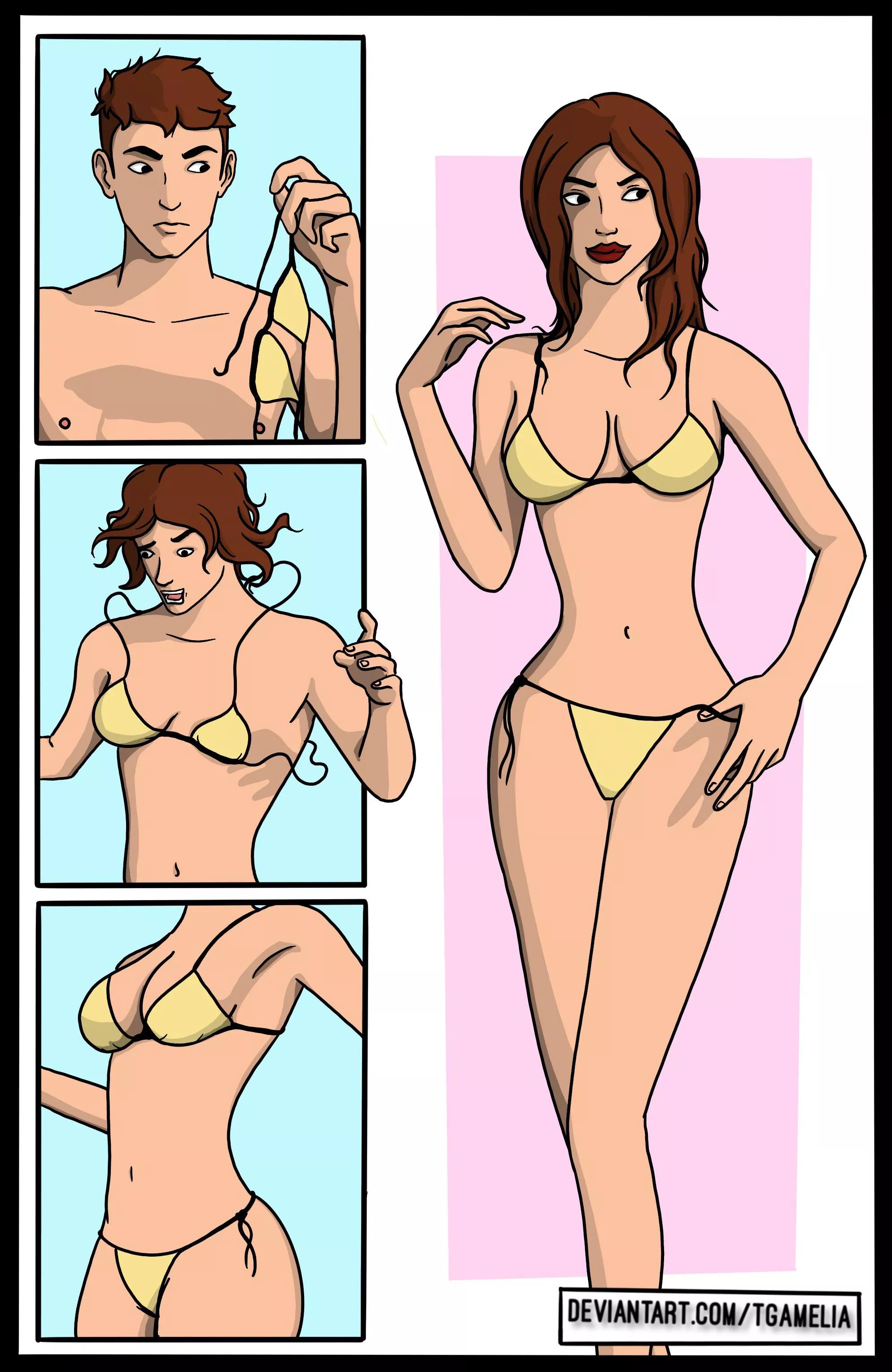 Yellow bikini by TGAmelia