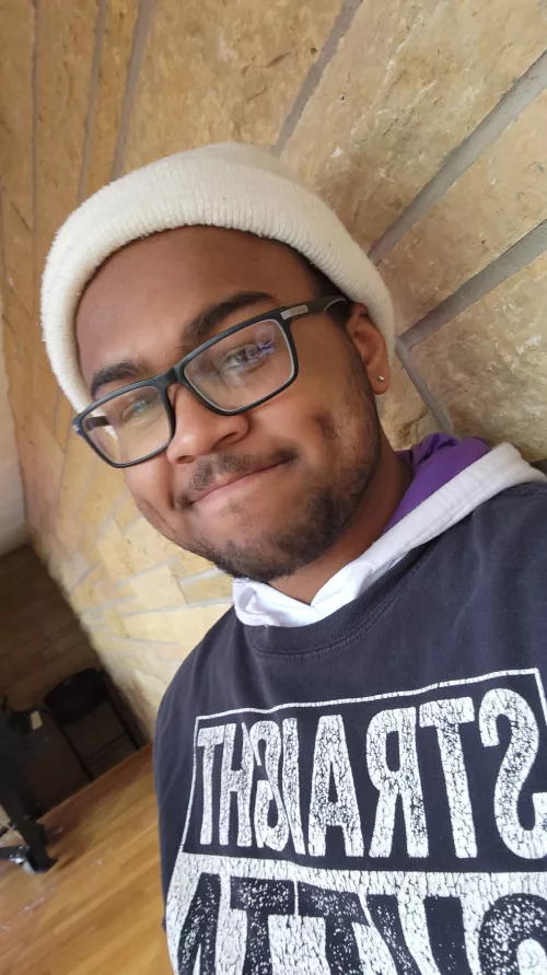 20 year old weirdo braving the Minnesota blizzards