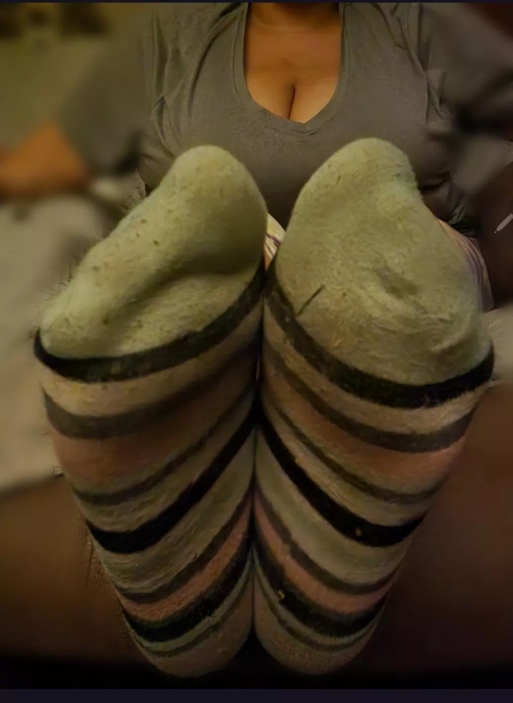 Are you stroking to my cleavage or to my filthy socks?