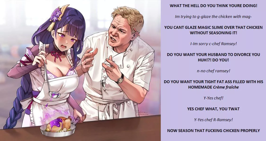 Chef Ramsey doesn’t approve of magic [Cooking] [ImpliedCreampie][Verbal] [Comedy] [Chicken] Artist: FoxyReine