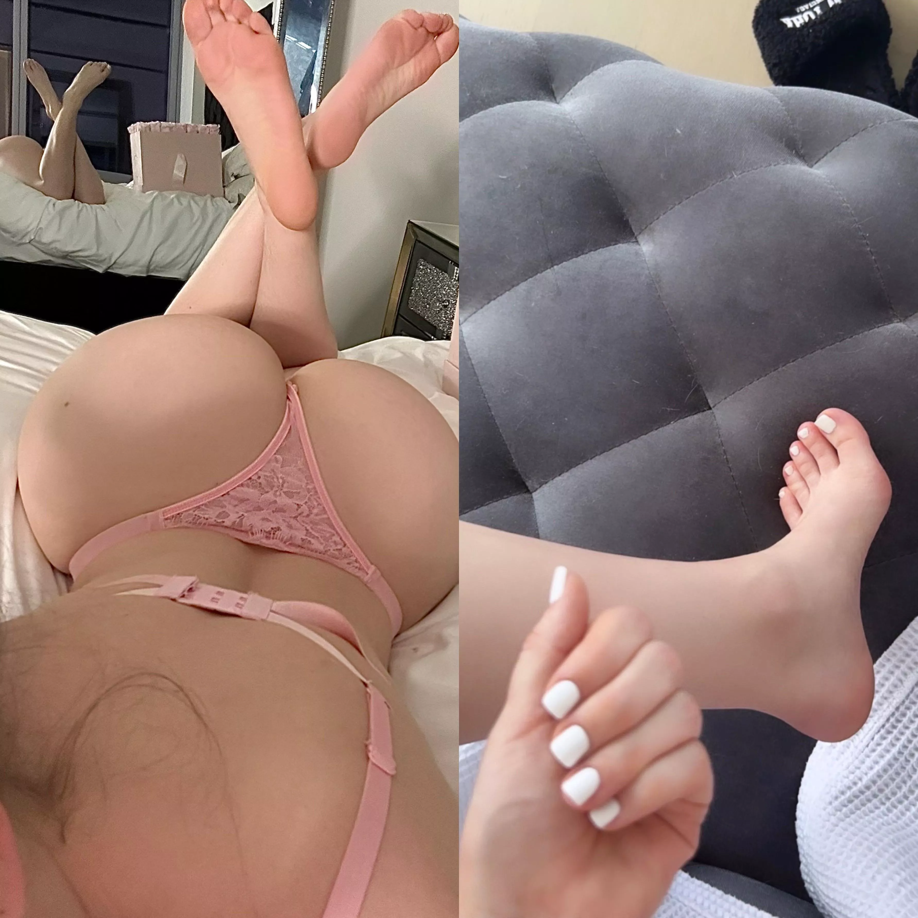 Do you want to cum on my feet or my ass?