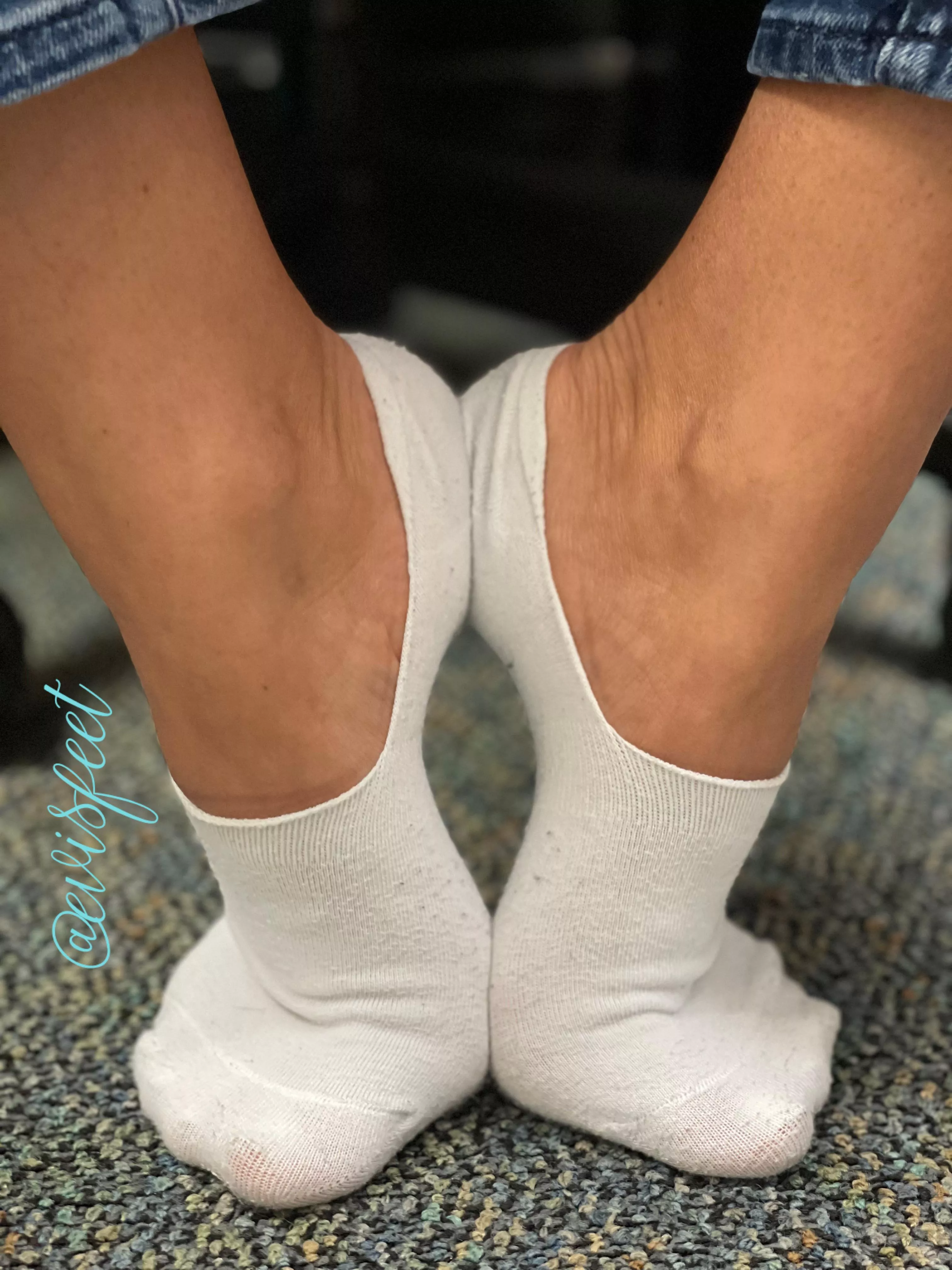 Fetish Friday and white no-show socks. 🤍