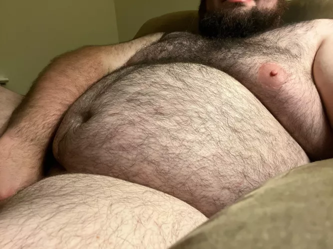 Having to hold him out of the way as he keeps wanting to spring back up into action. ;)