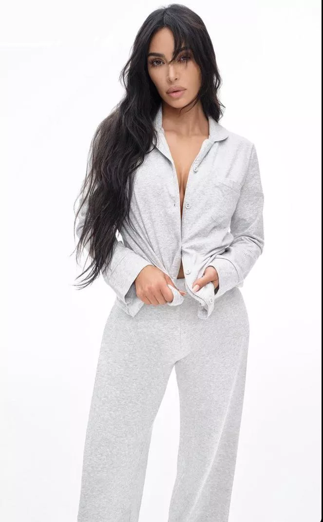 Kim in new Skims Cotton Sleep