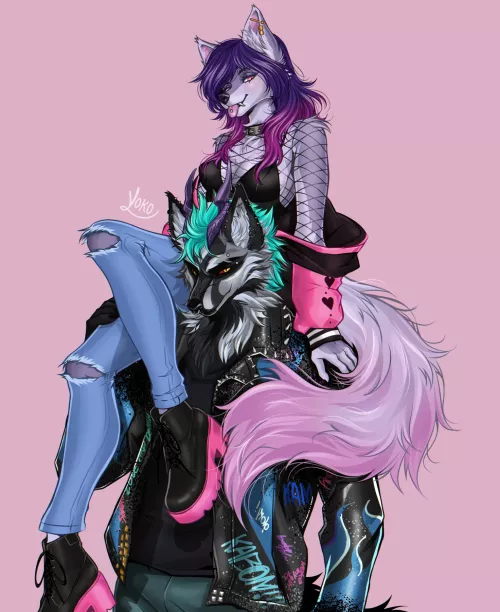 Me and my boyfriend 💜 art by me (I'm open to cmmsn)