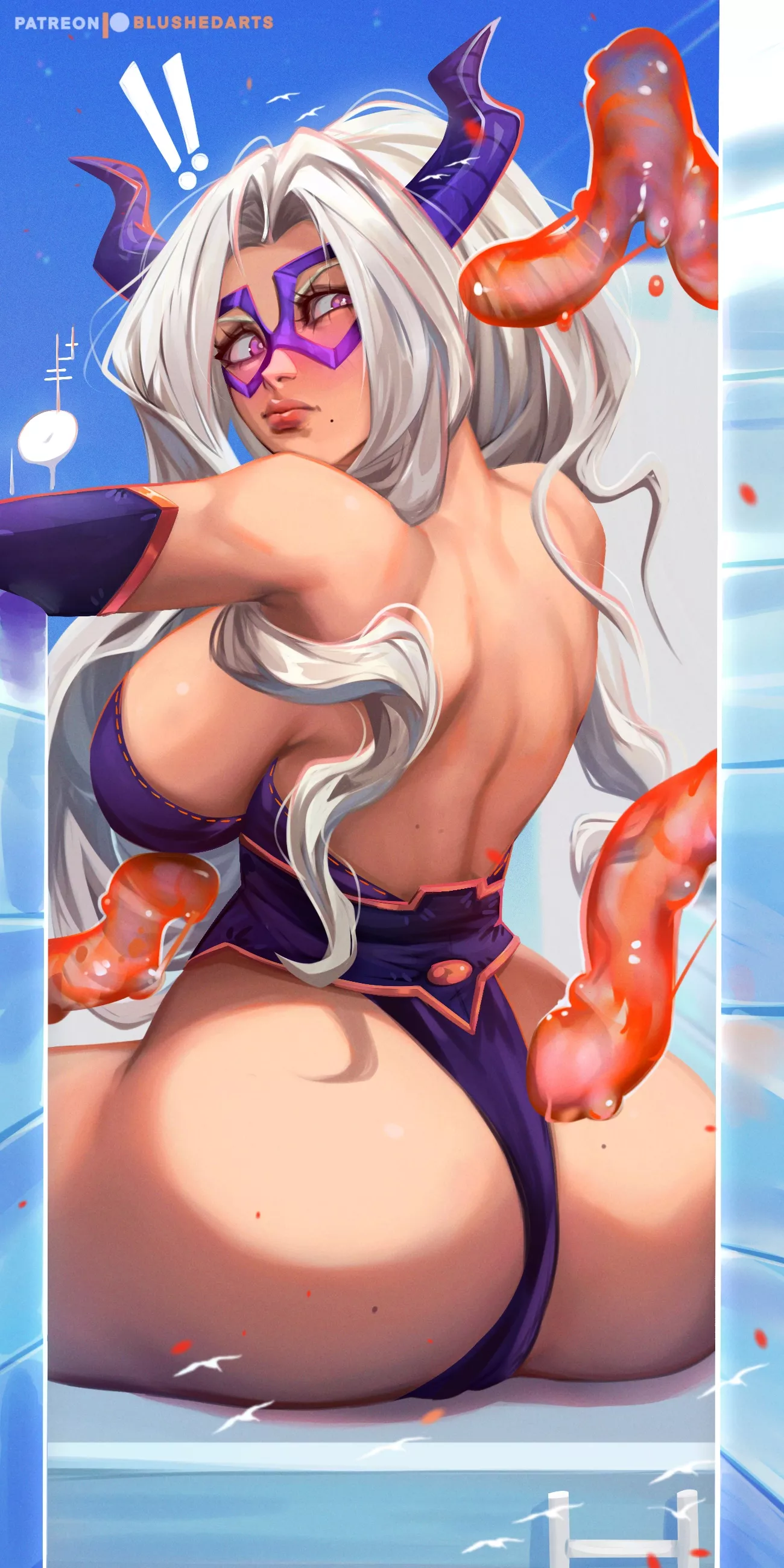 Mt. Lady's finally found a place to sit (BlushedArts)