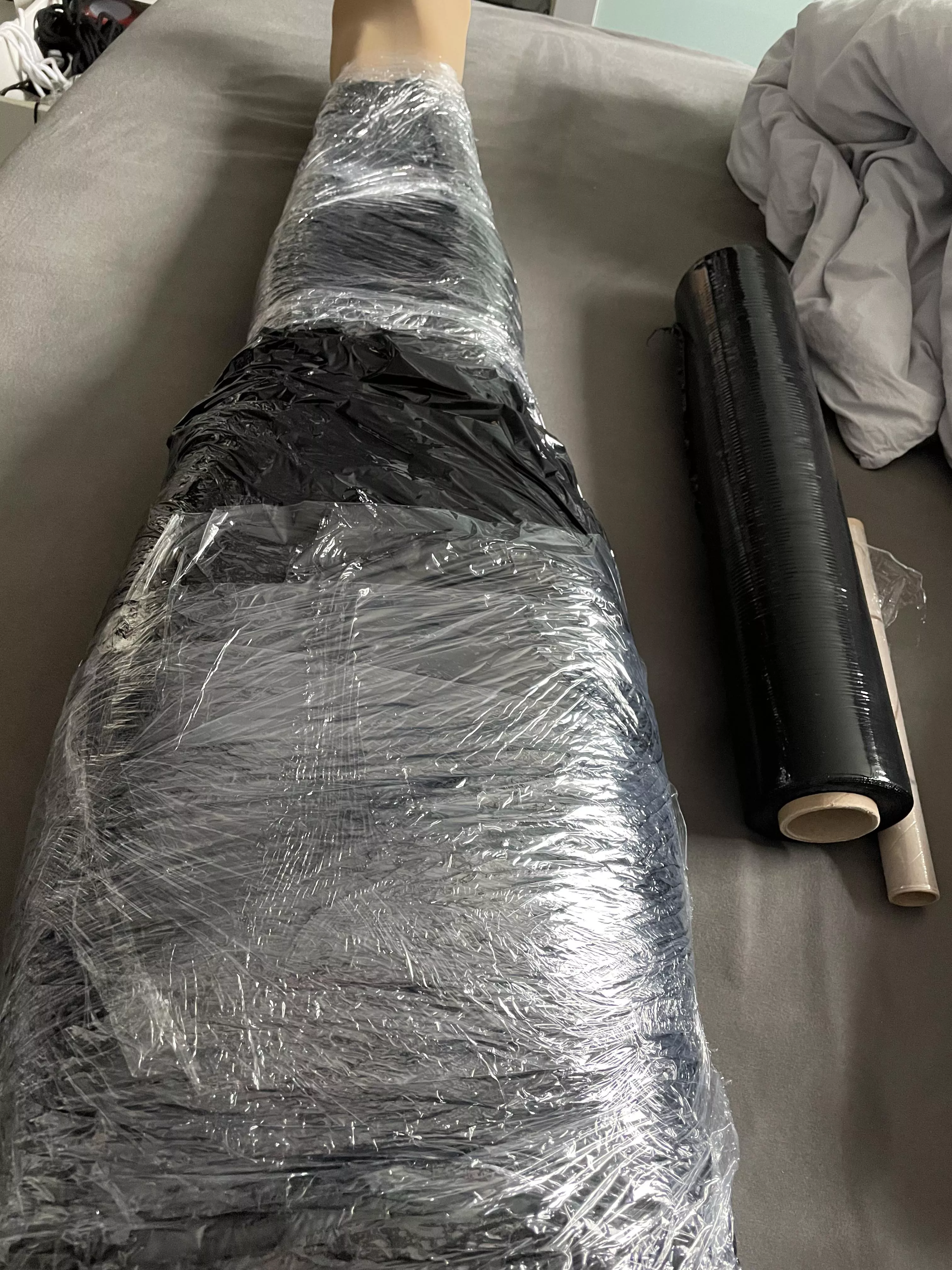 Totally wrapped what you do with me. Plugged and diapered too. Pussy so wet from tight feeling