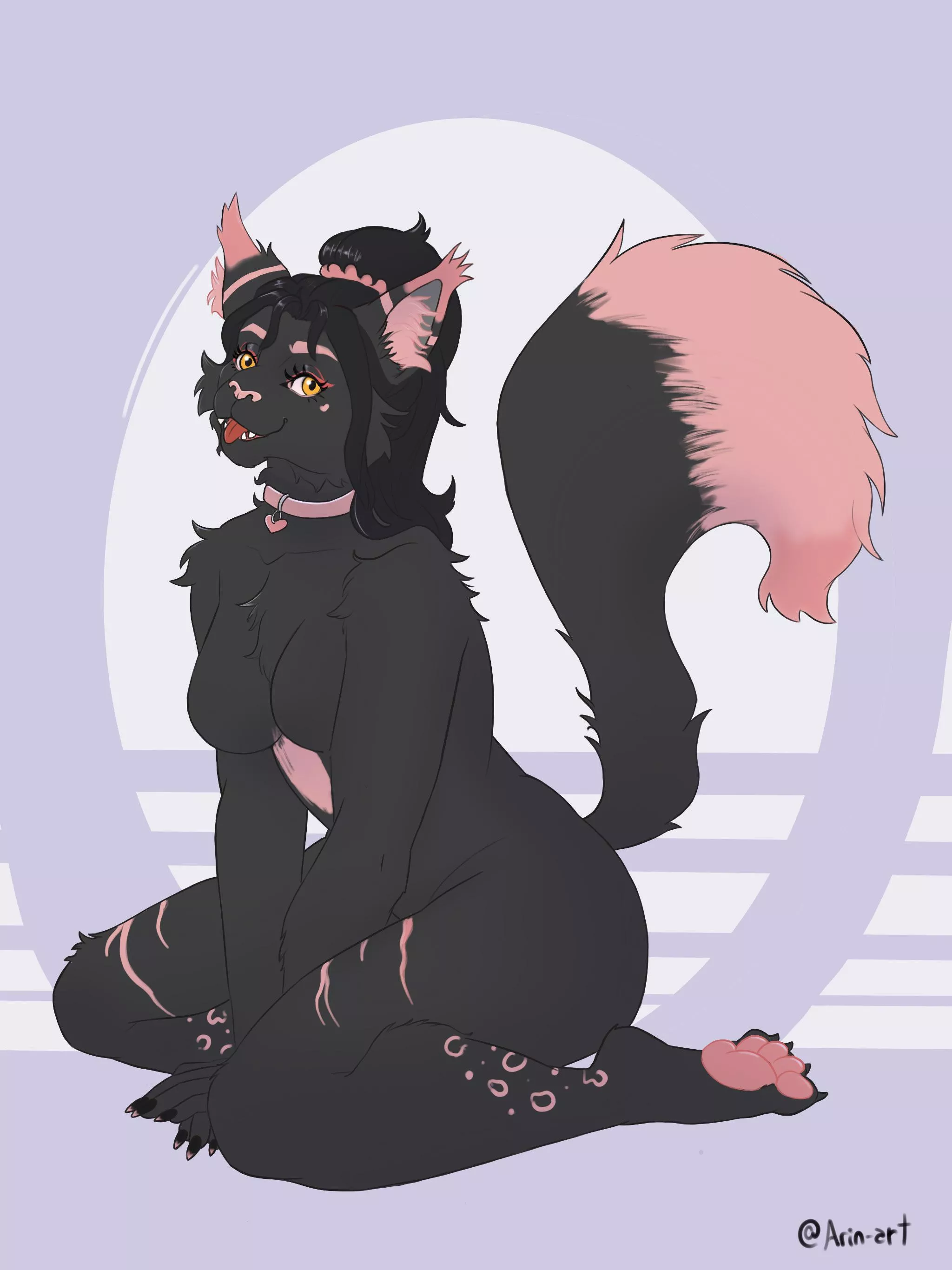Updating my sona! Introducing you to Azi💕 a Norwegian Black Forest cat