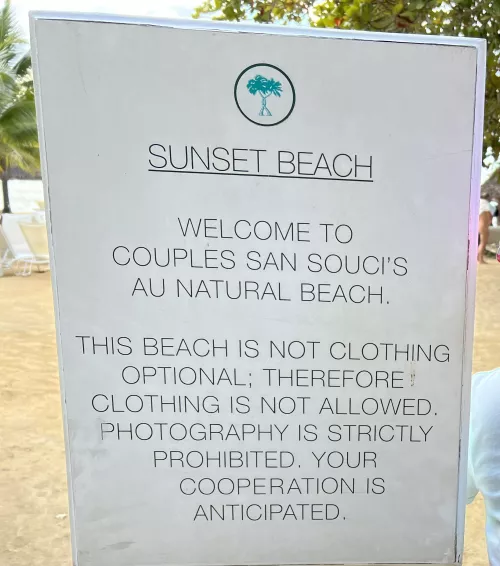 When the beach tells you either be nude or not at all. 🏖️