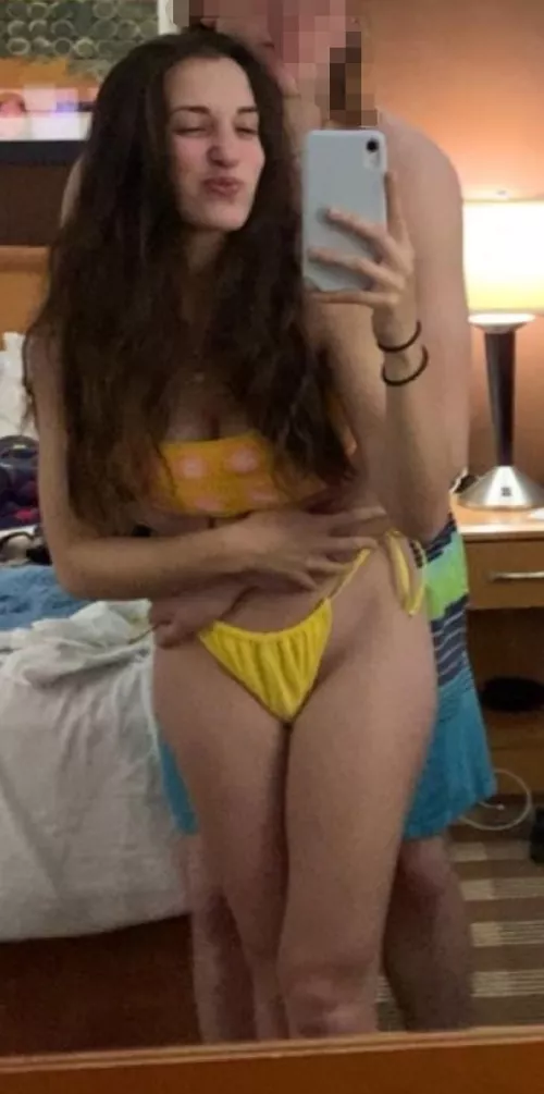Brunette in Yellow