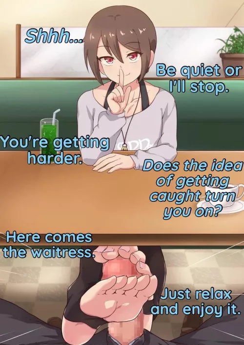 Here comes the waitress..