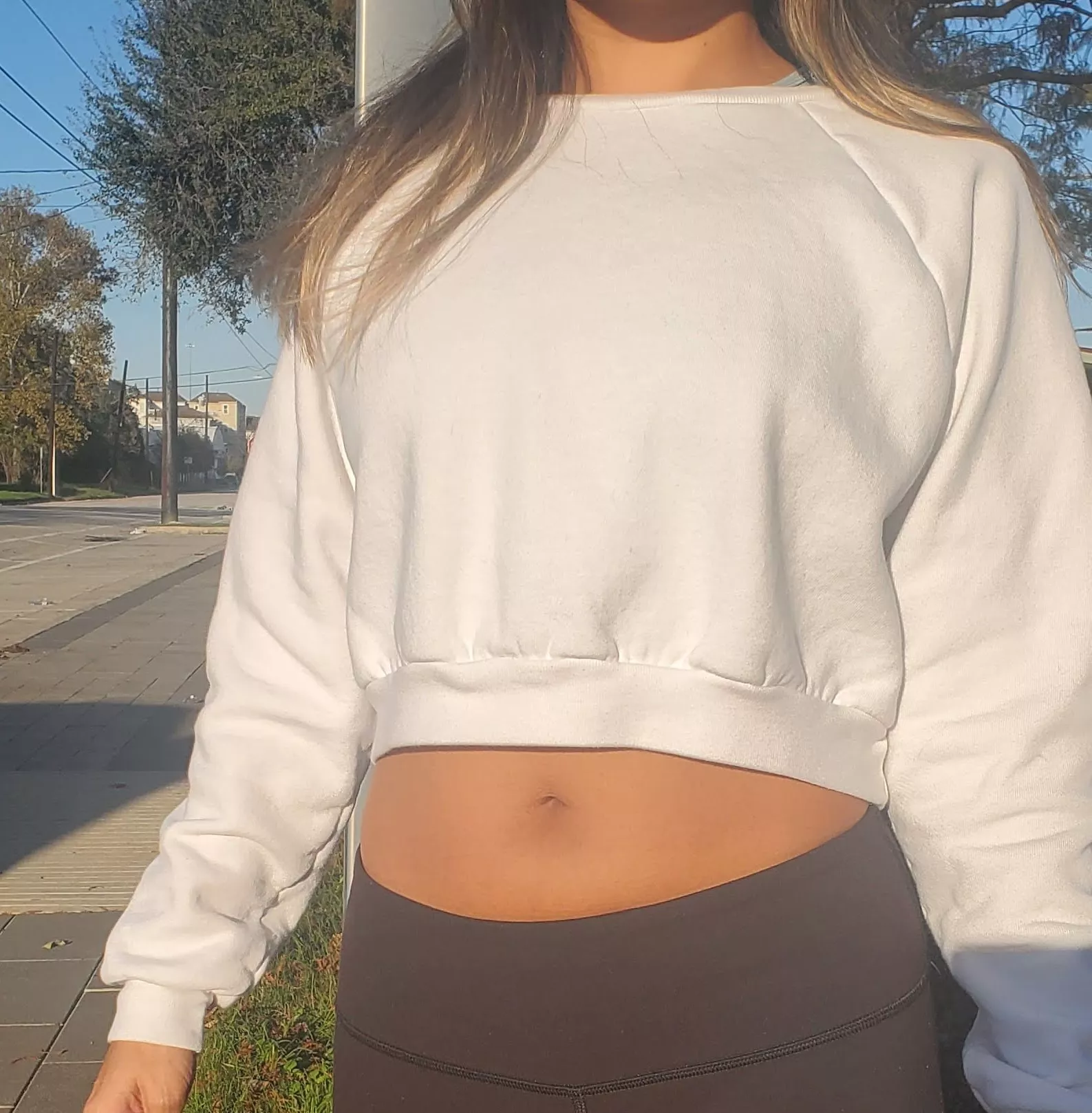 I love feeling the sun hit my bare tummy