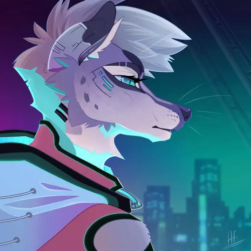 I was inspired by Cyberpunk: Edgerunners and drew this :p [art by me, @heretic.fox on Instagram]