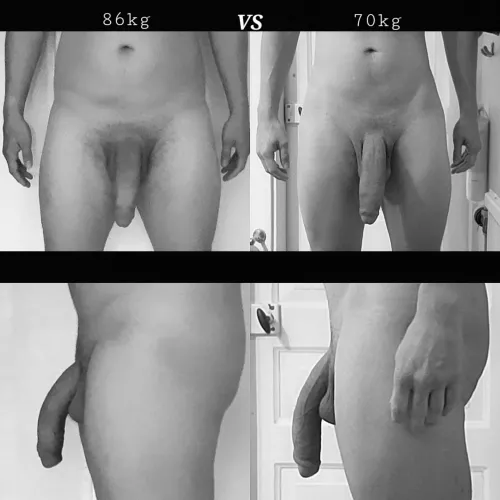 Lost 16 kg. Gained cock. LOOK AT THAT BASE?!