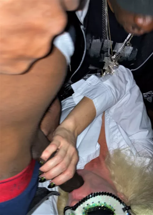 Married Slut In Adult Theater Double Teamed by Two Sexy BBCs. One Deep In My Pussy, the Other Feeding Me his Big Black Uncut Cock. Pure Bliss