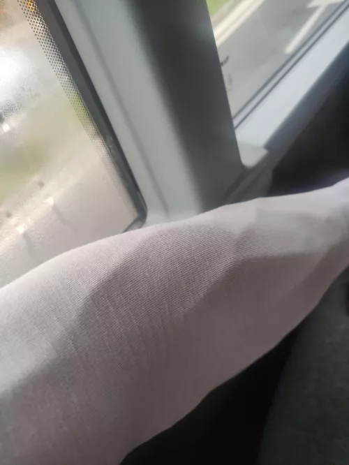 my arms resting in the bus