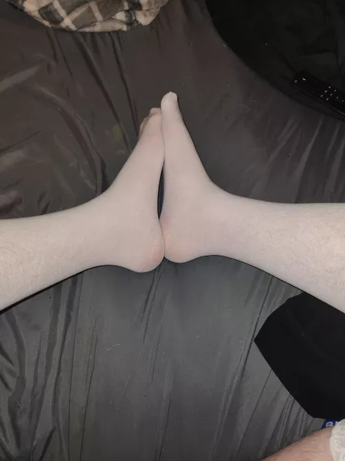 My stocking feet would look better around your cock