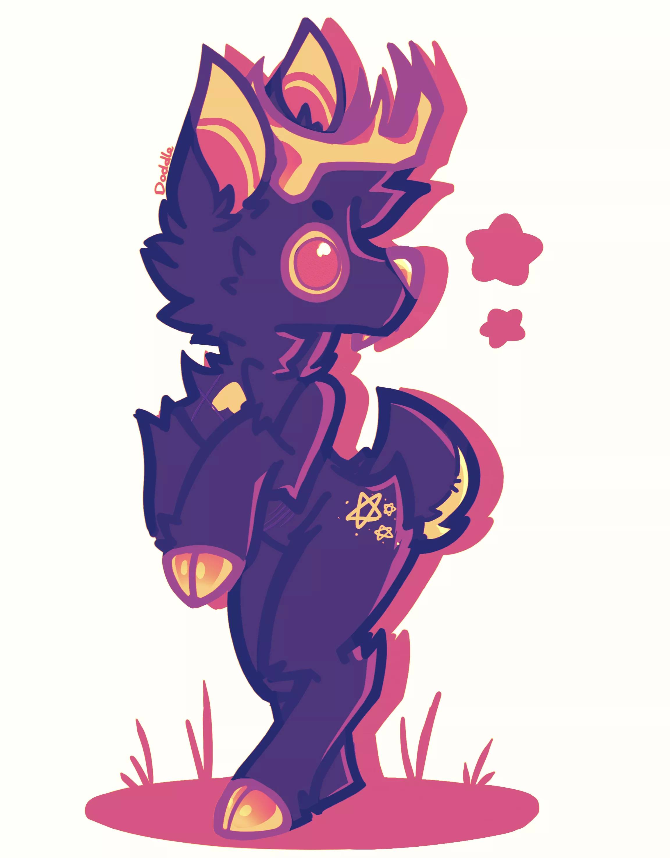 Silly deer posting (Art by @CrumbleFerret)