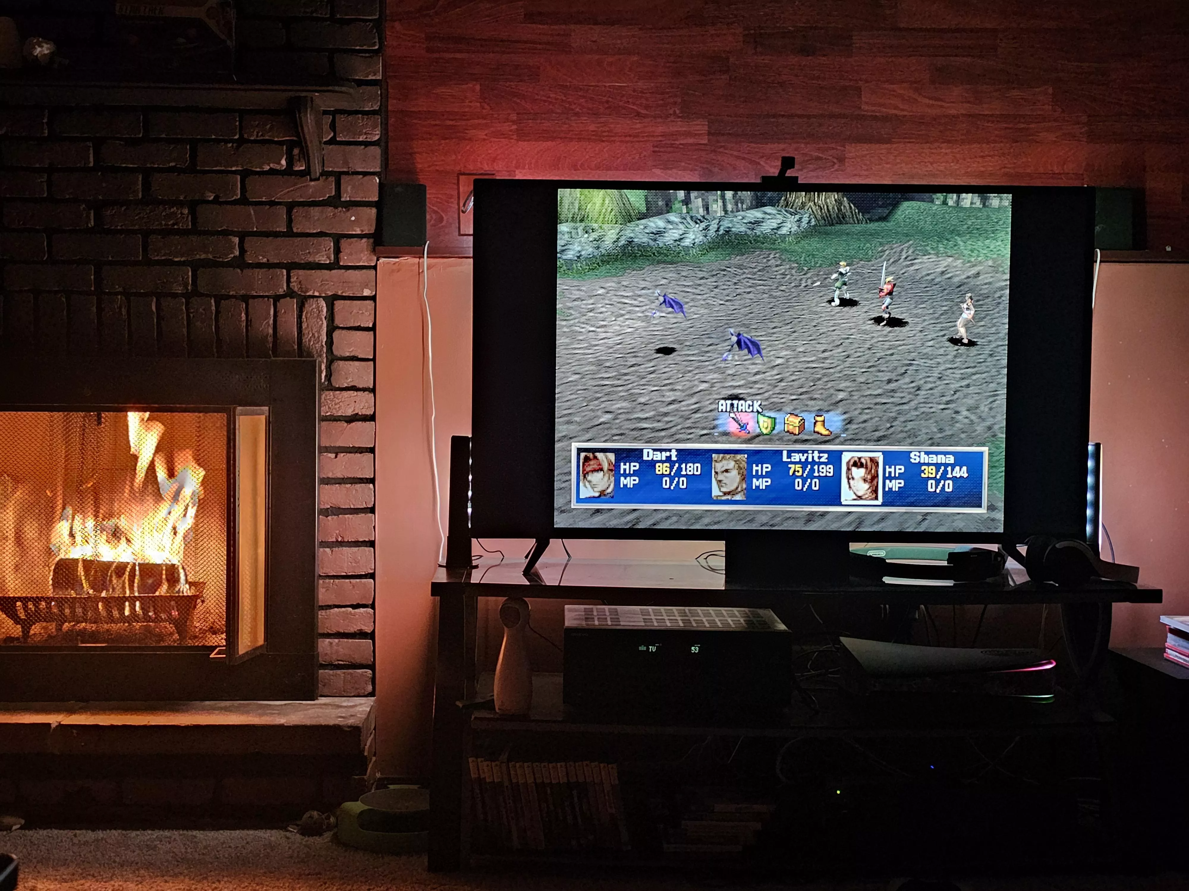 The Legend of Dragoon 🥰 and a warm fire 🔥