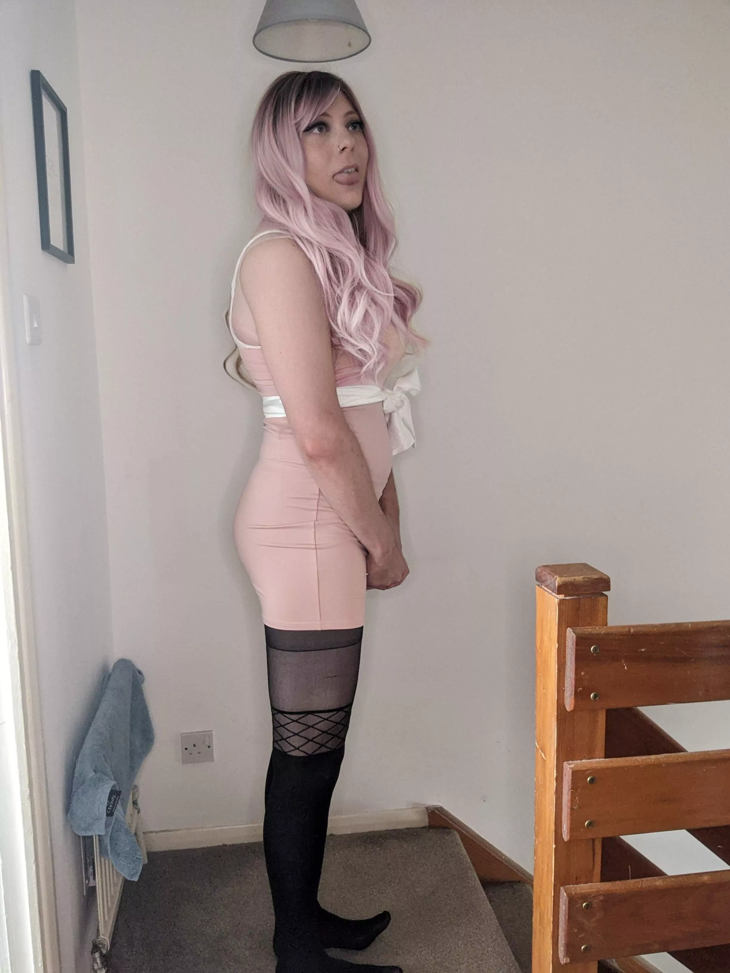 Trying to look like a cute little sissy...