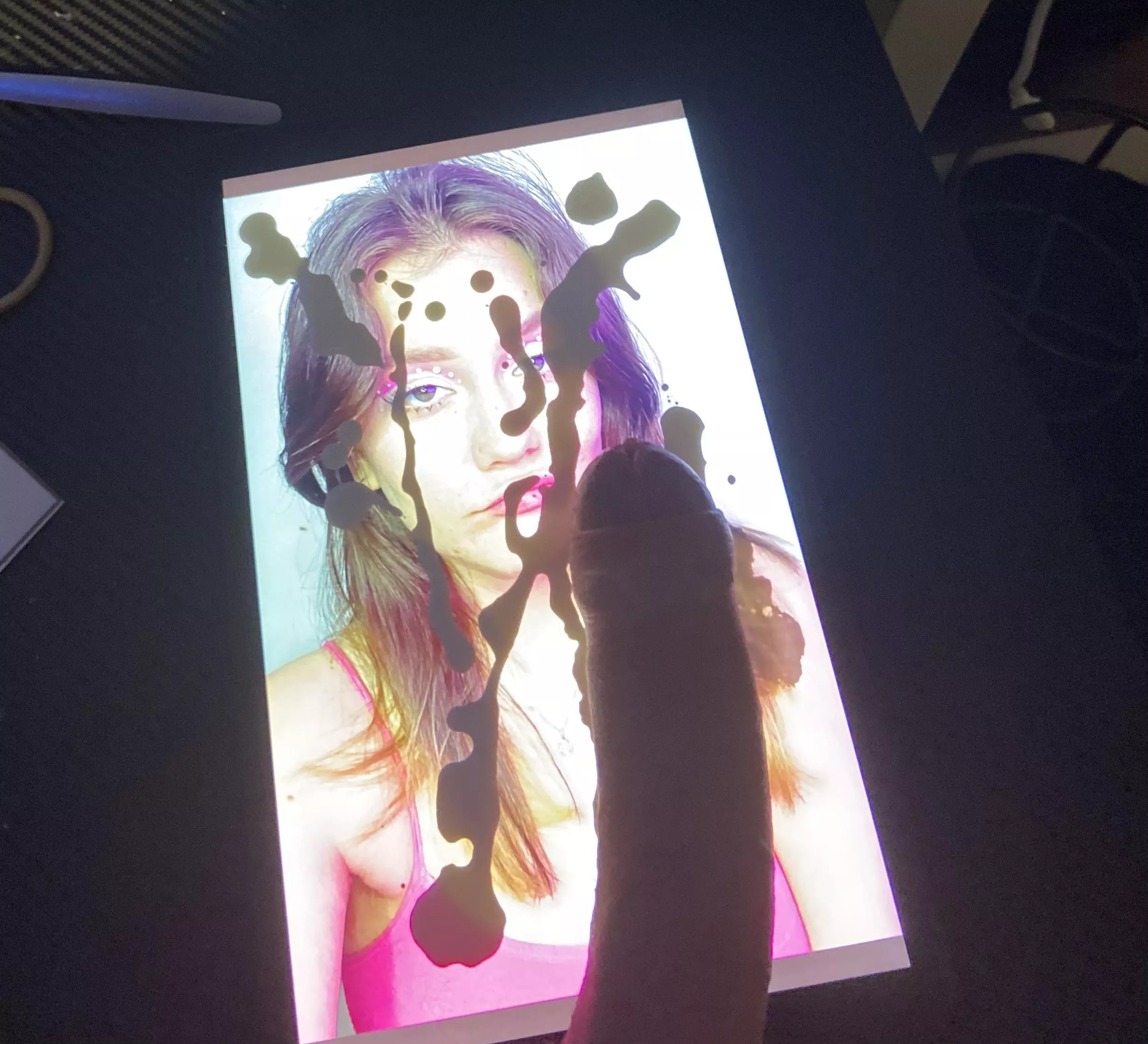 Want your pics covered like this slut?