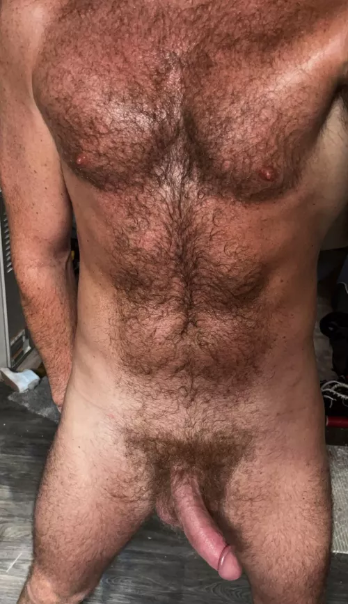 A little sweaty after a run.