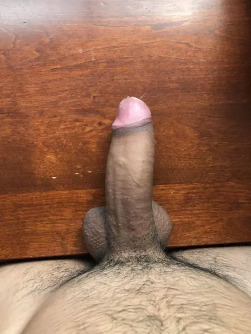 I drop my cock down on your desk. What do you do?