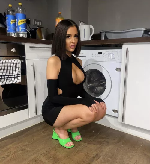 In the kitchen where she belongs