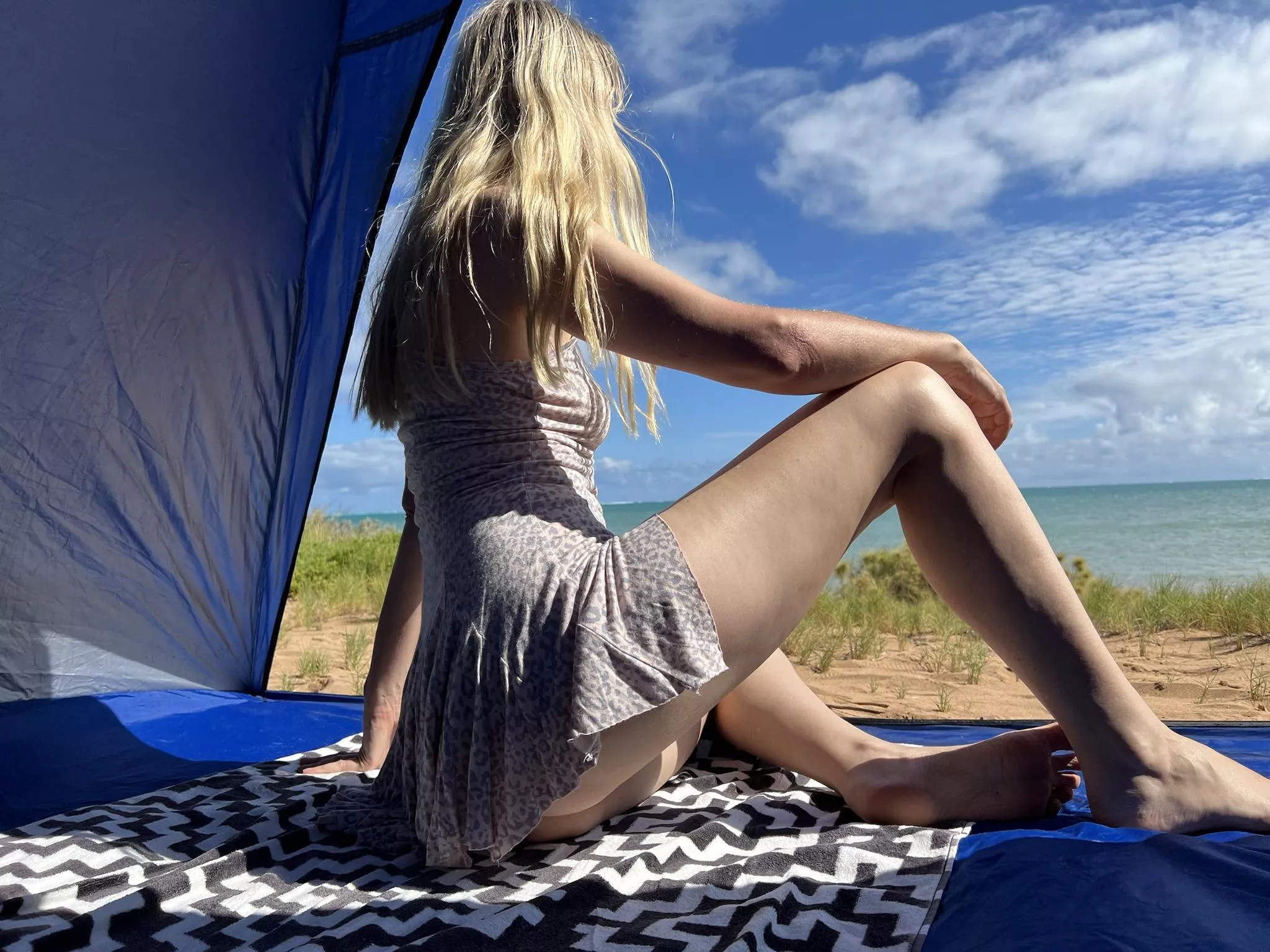 Not a bikini but still at the beach